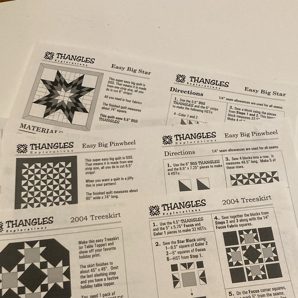 Thangles bundles plus quilting project pattenrs, half inch square triangles new - Picture 10 of 10